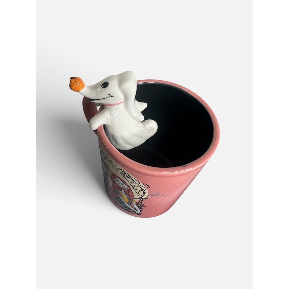Disney Nightmare Before Christmas Jack Sally Zero 3D Pink Mug Love You To Death - Picture 6 of 6